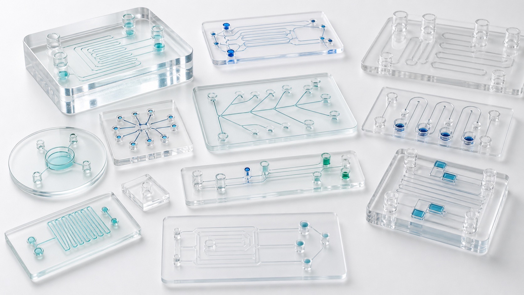 Microfluidic chips arranged for research system planning