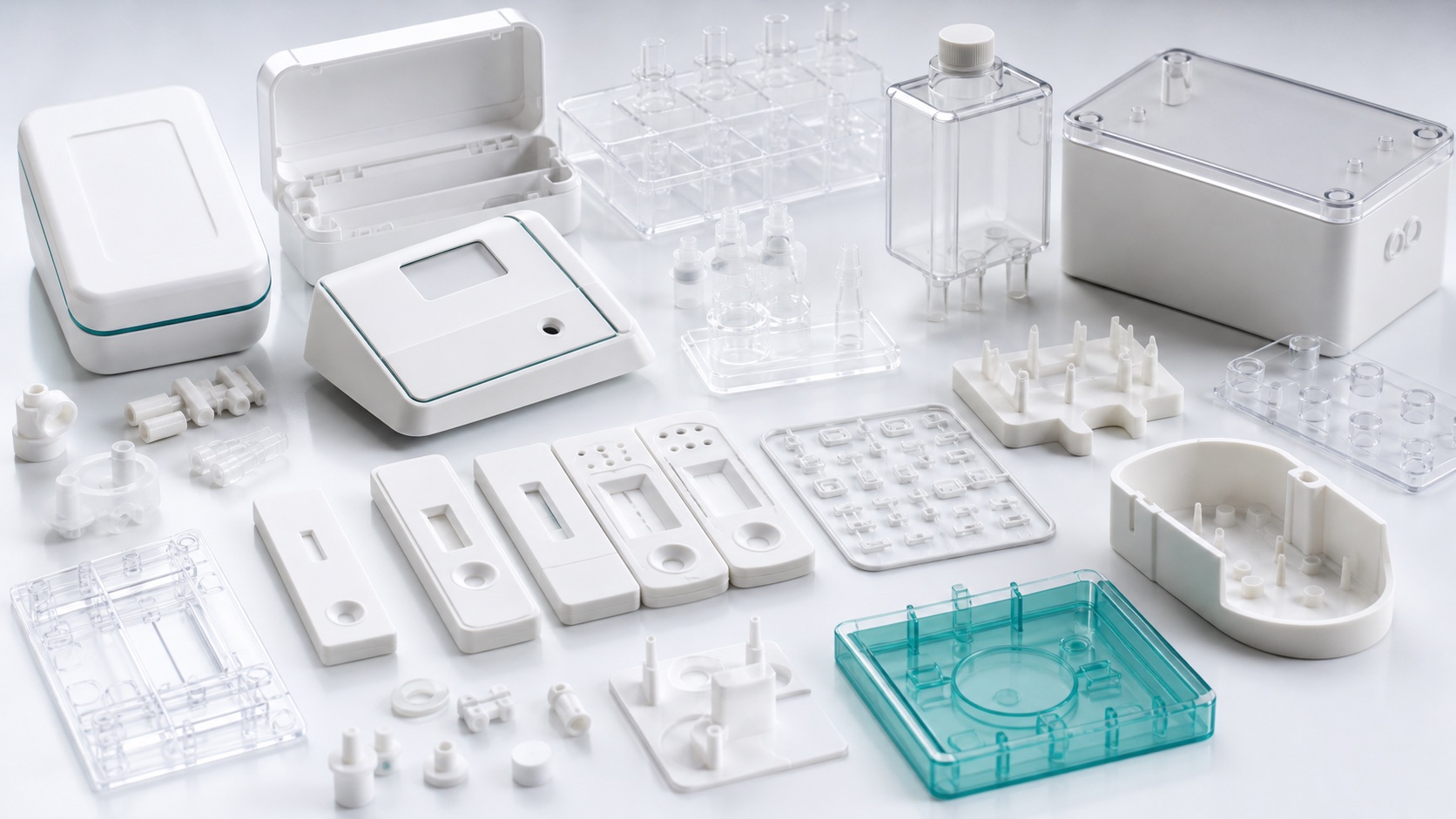 Vendor-neutral diagnostic cartridge and plastic component manufacturing concept